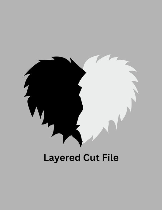 Layered Cut File - House of De Vil Cover SVG Cut File Bundle – Cruella Character + Storefront Layered Scrapbook Cover Design
